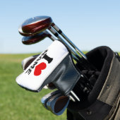 Valentijnsdag Ik hou van Aangepast hart Golfheadcover (Insitu)