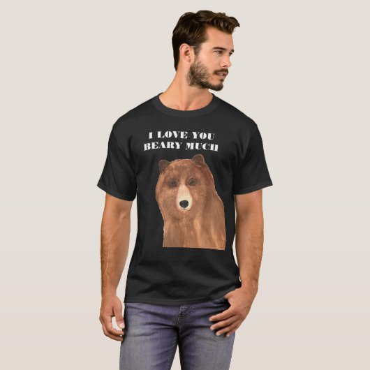 Valentijnsdag, ik hou van je Beary Much T-shirt (Voorkant volledig)