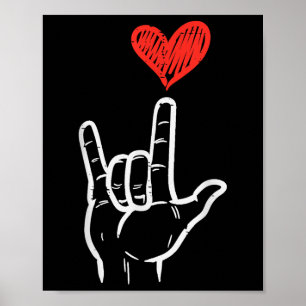 Valentijnsdag Ik hou van je hand teken ASL hart vr Poster