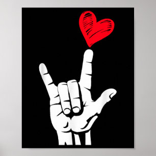 Valentijnsdag Ik hou van je hand teken ASL hart vr Poster