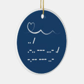 Valentijnsdag Ik hou van je Morse code Keramisch Ornament (Rechts)