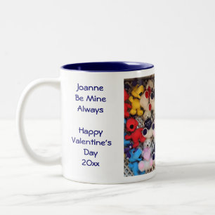 Valentijnsdag Ik hou van jou, gepersonaliseerd Tweekleurige Koffiemok