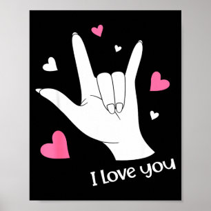Valentijnsdag Ik Hou Van Jou Hand Gebarentaal Asl Poster