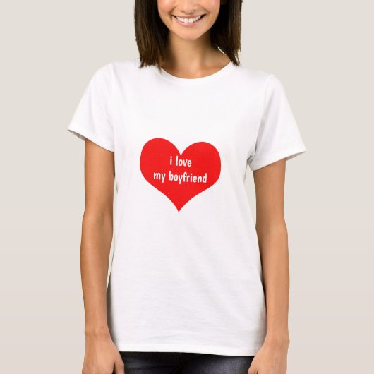 Valentijnsdag Ik hou van mijn vriendje Red Heart G T-shirt (Voorkant)
