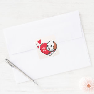 Valentijnsdag, ik mis je vierkante sticker