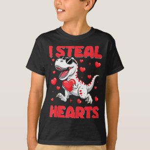 Valentijnsdag Ik Steel Hartjes Trex Dino Peuter Ki T-shirt