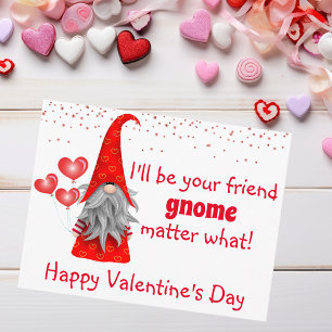 Valentijnsdag Ik zal je vriendelijke tuinkabouter Briefkaart