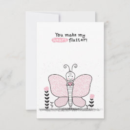 Valentijnsdag in het klaslokaal notitiekaartje