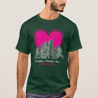 Valentijnsdag in Phoeni City retro T-shirt