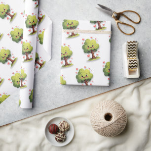 Valentijnsdag Inpakpapier Boom Rode Harten