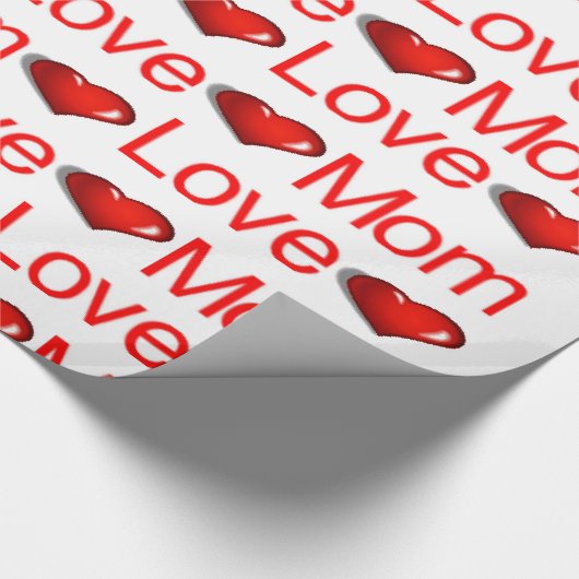 Valentijnsdag inpakpapier liefde moeder rode harte (Hoek)