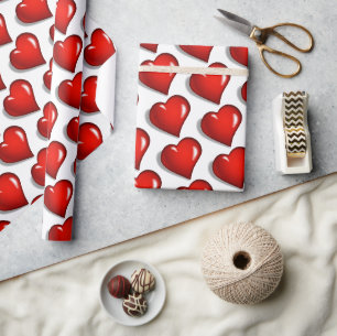 Valentijnsdag Inpakpapier Rood Hartjes