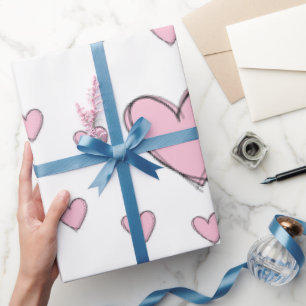 Valentijnsdag Inpakpapier Roze Harten