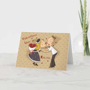 Valentijnsdag is... Kiss Day Schattige Personalize Feestdagen Kaart
