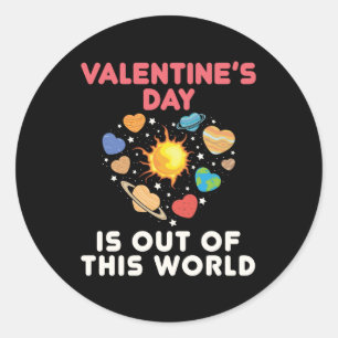 Valentijnsdag is uit deze wereld ronde sticker
