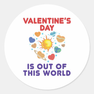 Valentijnsdag is uit dit wereldplanetenkoord ronde sticker