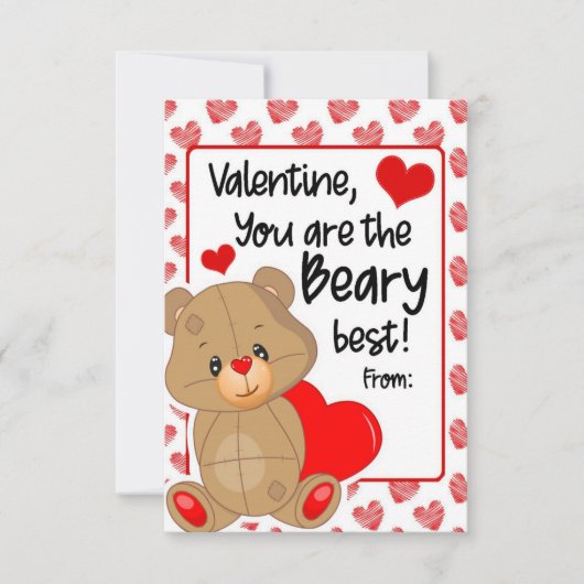 Valentijnsdag Je bent de Beary Beste Zoete Kaart (Voorkant)