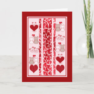 Valentijnsdag Kaart, Beer Hugs & Kisses Feestdagen Kaart