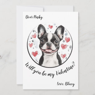 Valentijnsdag kaart Boston Terrier