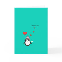 Valentijnsdag Kaart - Cute Penguin Illustratie