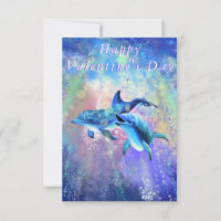 Valentijnsdag Kaart Dolphin Couple Love