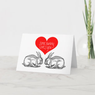 Valentijnsdag Kaart: "Een konijn houdt van je." Feestdagen Kaart