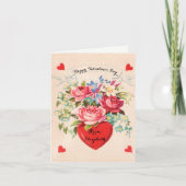  Valentijnsdag Kaart Hart en Bloemen (Voorkant)