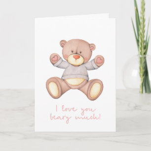 Valentijnsdag kaart, ik hou van je beary veel feestdagen kaart