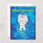 Valentijnsdag Kaart Loving Astronauts Paar (Voorkant / Achterkant)