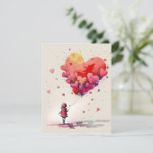 Valentijnsdag Kaart met hartballonnen (Staand voorkant)