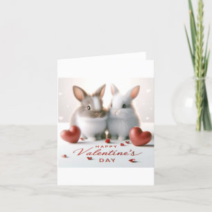 Valentijnsdag kaart met konijntjes