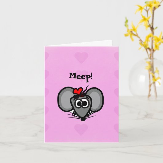 Valentijnsdag kaart met Miki de Muis (Gele Bloem)