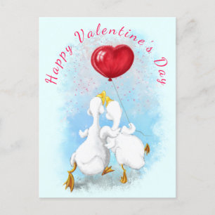 Valentijnsdag Kaart met paar eend liefde