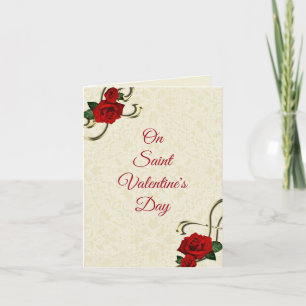 Valentijnsdag Kaart met rode rozen