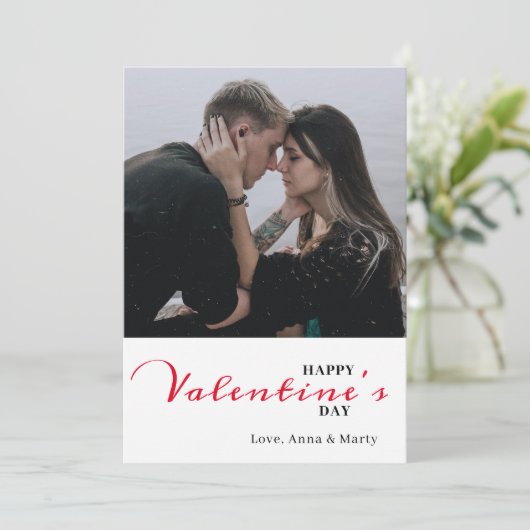 Valentijnsdag Kaart met Valentijns script (Staand voorkant)