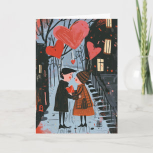 Valentijnsdag Kaart - Paar Verliefd