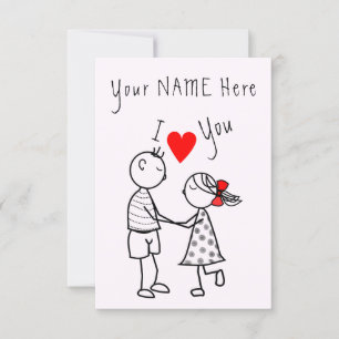 Valentijnsdag Kaart Romantic Couple - Ik hou van j