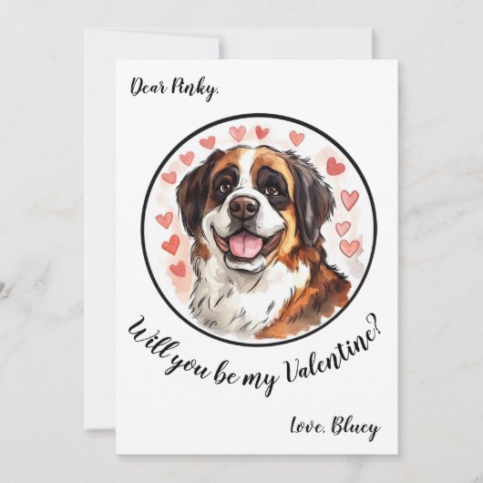  Valentijnsdag kaart St Bernard (Voorkant)