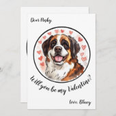  Valentijnsdag kaart St Bernard (Voorkant / Achterkant)