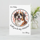  Valentijnsdag kaart St Bernard (Staand voorkant)