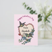  Valentijnsdag Kaart Vogelbloemen Hart (Staand voorkant)