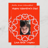 Valentijnsdag kaart voor kinderen Engels en Spaans (Voorkant / Achterkant)