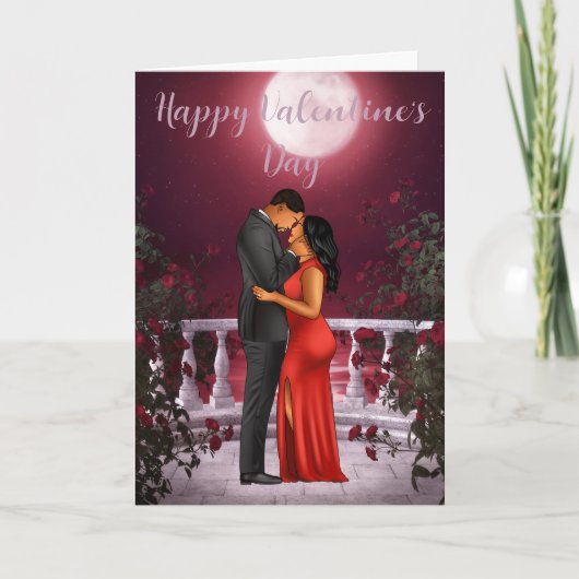 Valentijnsdag Kaart voor zwart paar (Voorkant)