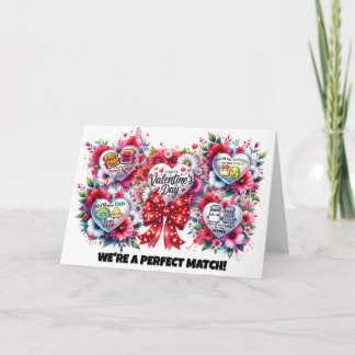 Valentijnsdag kaart, "Wij passen perfect bij elkaa Kaart