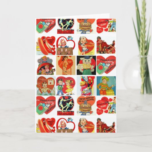  Valentijnsdag kaarten retro rood wit (Voorkant)