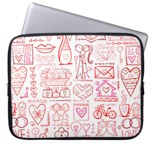 Valentijnsdag kaartontwerp. Liefde en weddenschap Laptop Sleeve