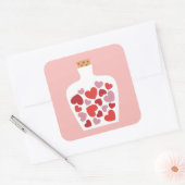 Valentijnsdag kaartontwerp vierkante sticker (Envelop)