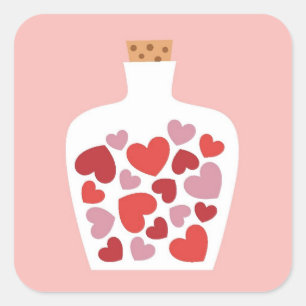 Valentijnsdag kaartontwerp vierkante sticker