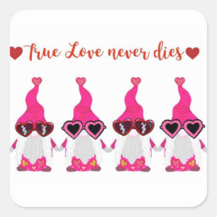 Valentijnsdag kabouters vierkante sticker