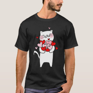 Valentijnsdag Kat Houdt van Hartjes Kat Liefhebber T-shirt